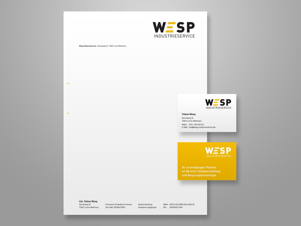 Logo Briefbogen Visitenkarten Wesp Industrieservice Aw Grafik Design