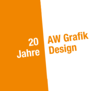 Grafik mit der Aufschrift: 20 Jahre AW Grafik Design