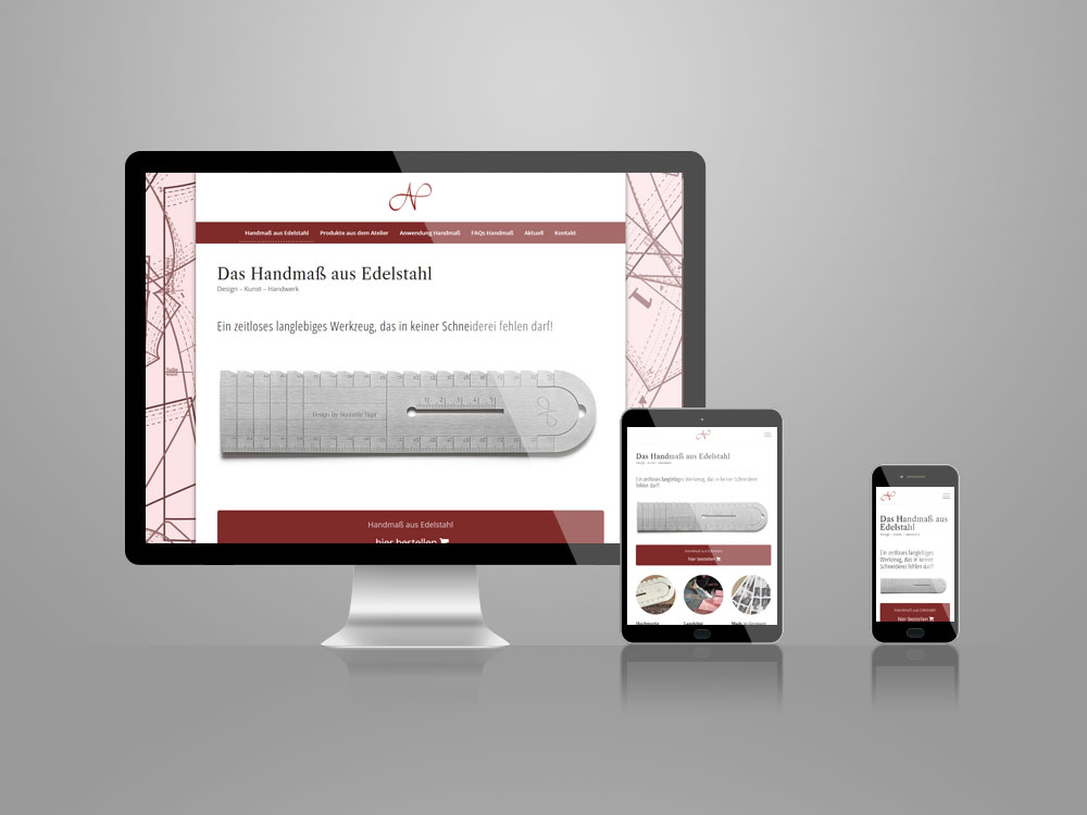 Abbildung Webseite mit Bestellmöglichkeit ohne Online-Shop